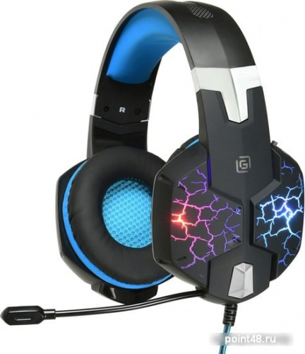 Купить Наушники с микрофоном Oklick HS-L930G SNORTER черный/синий 2м мониторные USB оголовье (HS-L930G) в Липецке фото 2