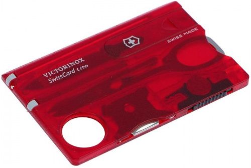 Купить Швейцарская карта Victorinox SwissCard Lite (0.7300.T) красный полупрозначный коробка подарочная в Липецке фото 3