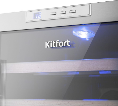 Винный шкаф Kitfort КТ-2410 серебристый (однокамерный) в Липецке фото 3