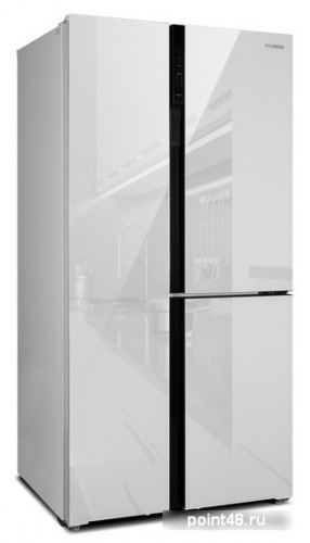 Холодильник side by side Hyundai CS6073FV (белое стекло) в Липецке фото 3
