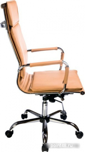 Кресло руководителя БЮРОКРАТ Ch-993, на колесиках, кожзам, светло-коричневый фото 3