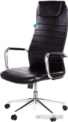 Кресло руководителя Бюрократ KB-9N/ECO/BLACK черный сиденье черный искусственная кожа крестовина хром колеса черный фото 3