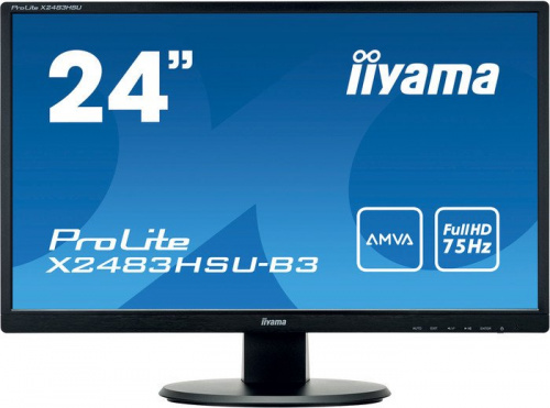 Купить Монитор Iiyama 24  ProLite X2483HSU-B3 черный AMVA LED 4ms 16:9 HDMI M/M матовая 250cd 178гр/178гр 1920x1080 D-Sub DisplayPort FHD USB 3.9кг в Липецке