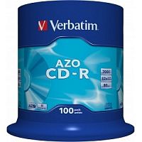 Купить Диск CD-R Verbatim 700Mb 52x Cake Box (100шт) (43430) в Липецке