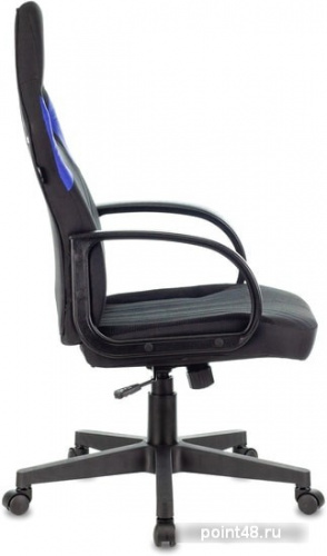 Кресло игровое Zombie RUNNER черный/синий текстиль/эко.кожа крестовина пластик фото 3