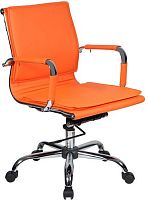Кресло руководителя БЮРОКРАТ CH-993-Low, на колесиках, кожзам, оранжевый