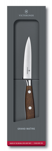 Купить Нож кухонный Victorinox Grand Maitre (7.7200.10G) кованый столовый лезв.100мм прямая заточка дерево подар.коробка в Липецке фото 5