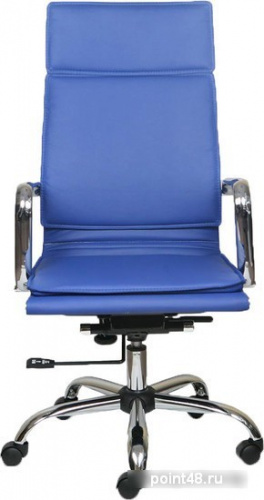 Кресло руководителя БЮРОКРАТ CH-993, на колесиках, кожзам, синий фото 2