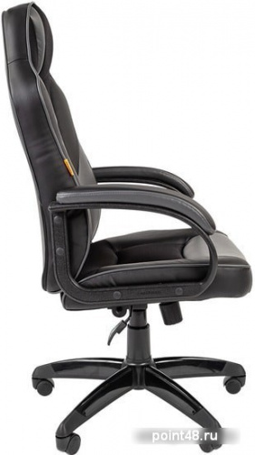 Кресло игровое Chairman Game 17, экокожа черная/серая, механизм качания фото 3