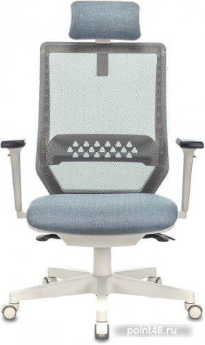 Кресло руководителя Бюрократ EXPERT серый сиденье голубой 38-405 сетка/ткань с подголов. крестовина пластик пластик белый фото 2