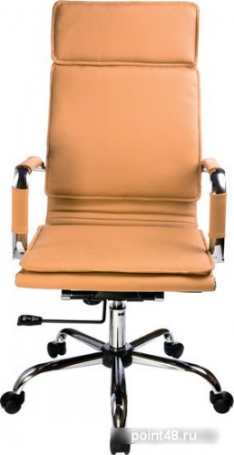 Кресло руководителя БЮРОКРАТ Ch-993, на колесиках, кожзам, светло-коричневый фото 2