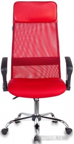 Кресло руководителя Бюрократ KB-6N/SL/R/TW-97N красный TW-35N TW-97N сетка крестовина хром фото 2
