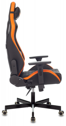 Кресло игровое Knight Outr er черный/оранжевый ромбик эко.кожа с подголов. крестовина металл фото 3