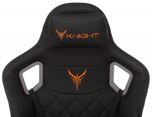 Кресло игровое Knight TITAN черный ромбик эко.кожа с подголов. крестовина металл фото 6