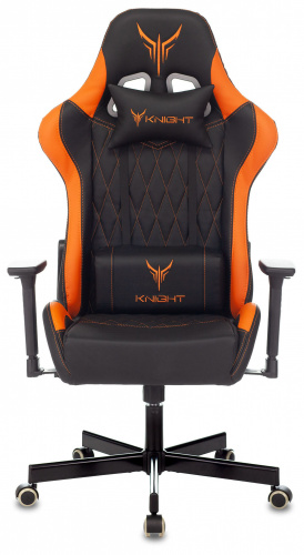 Кресло игровое Knight ARMOR черный/оранжевый ромбик эко.кожа с подголов. крестовина металл фото 2