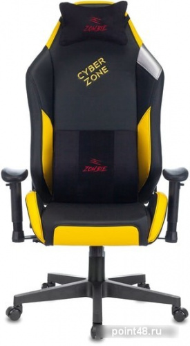Кресло игровое Zombie HERO CYBERZONE PRO черный/желтый искусственная кожа с подголов. крестовина пластик фото 2