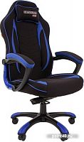 Кресло игровое Chairman Game 28, ткань черная/синяя, механизм качания