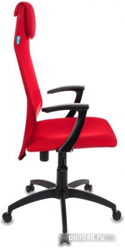 Кресло руководителя Бюрократ KB-8 красный TW-35N TW-97N сетка с подголов. крестовина пластик фото 3
