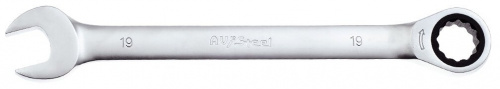 Ключ комбинированный AUTOVIRAZH (AV-315019)  с трещоткой 19mm AV Steel