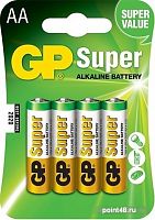Купить Батарея GP Super Alkaline 15A LR6 AA (4шт) в Липецке