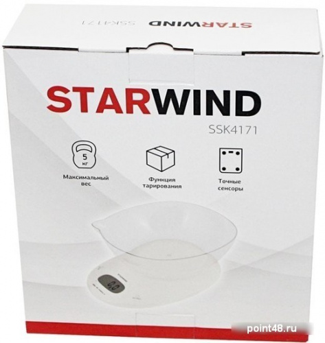 Купить Весы кухонные электронные Starwind SSK4171 макс.вес:5кг белый в Липецке фото 3