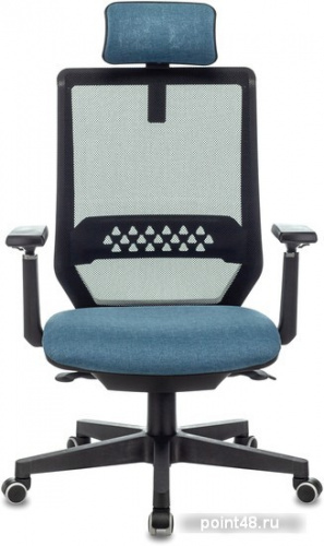 Кресло руководителя Бюрократ EXPERT черный TW-01 сиденье синий 38-415 сетка/ткань с подголов. крестовина пластик фото 2