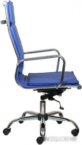 Кресло руководителя БЮРОКРАТ CH-993, на колесиках, кожзам, синий фото 3