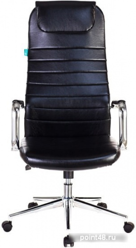 Кресло руководителя Бюрократ KB-9N/ECO/BLACK черный сиденье черный искусственная кожа крестовина хром колеса черный фото 2
