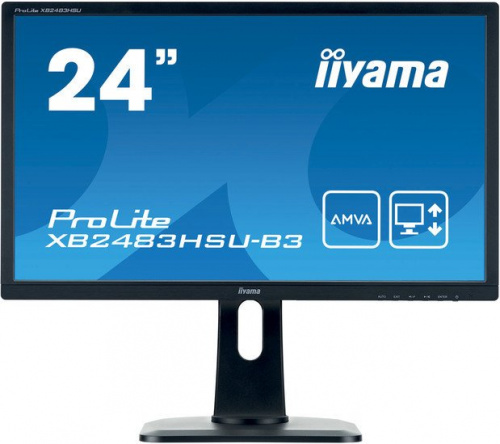 Купить Монитор Iiyama 24  ProLite XB2483HSU-B3 черный VA LED 4ms 16:9 HDMI M/M матовая HAS Pivot 3000:1 250cd 178гр/178гр 1920x1080 D-Sub DisplayPort FHD USB 5.6кг в Липецке