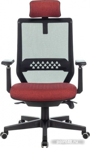 Кресло руководителя Бюрократ EXPERT черный TW-01 сиденье красный 38-410 сетка/ткань с подголов. крестовина пластик фото 2