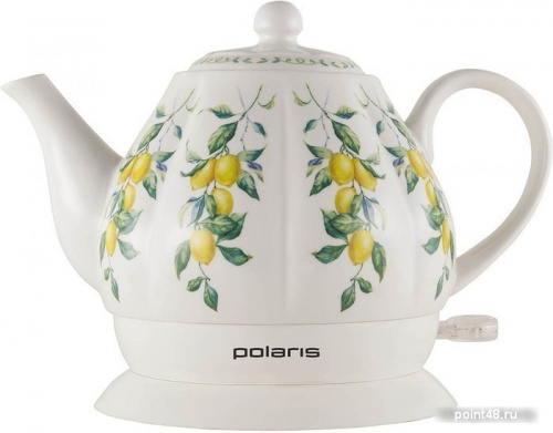 Купить Чайник электрический Polaris PWK 1287CC 1.2л. 1200Вт белый/рисунок (корпус: керамика) в Липецке