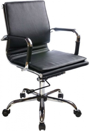 Кресло руководителя Бюрократ CH-993-Low/Black низкая спинка черный искусственная кожа крестовина хромированная