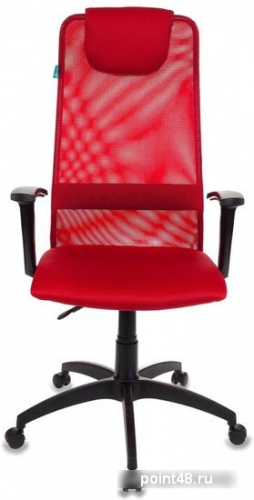 Кресло руководителя Бюрократ KB-8 красный TW-35N TW-97N сетка с подголов. крестовина пластик фото 2