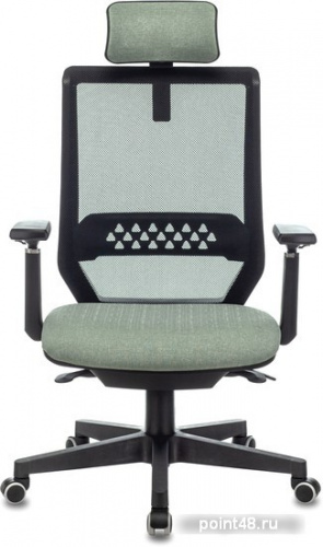 Кресло руководителя Бюрократ EXPERT черный TW-01 сиденье зеленый 38-407 сетка/ткань с подголов. крестовина пластик фото 2
