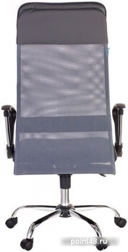 Кресло руководителя Бюрократ KB-6N/SL/DG/TW-12 серый TW-04 TW-12 сетка крестовина хром фото 3