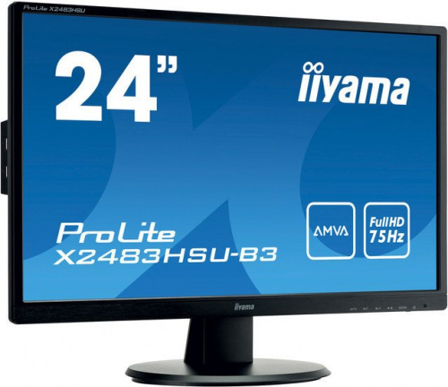 Купить Монитор Iiyama 24  ProLite X2483HSU-B3 черный AMVA LED 4ms 16:9 HDMI M/M матовая 250cd 178гр/178гр 1920x1080 D-Sub DisplayPort FHD USB 3.9кг в Липецке фото 2