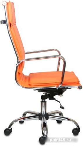 Кресло руководителя Бюрократ CH-993/orange оранжевый искусственная кожа крестовина хромированная фото 3