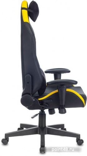 Кресло игровое Zombie HERO CYBERZONE PRO черный/желтый искусственная кожа с подголов. крестовина пластик фото 3
