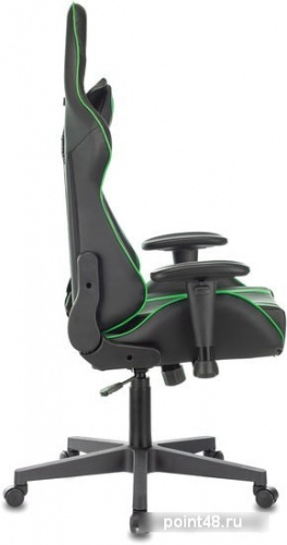 Кресло игровое Zombie A4 черный/зеленый искусственная кожа с подголов. крестовина пластик фото 3