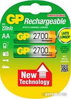 Купить Аккумулятор + зарядное устройство GP PowerBank 270AAHCMHSPBA-2CR4 AA NiMH 2700mAh (4шт) блистер в Липецке