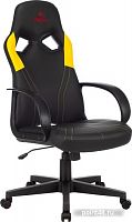 Кресло игровое Zombie RUNNER черный/желтый эко.кожа крестовина пластик