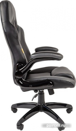 Кресло игровое Chairman Game 15, экокожа черная/серая, механизм качания фото 3