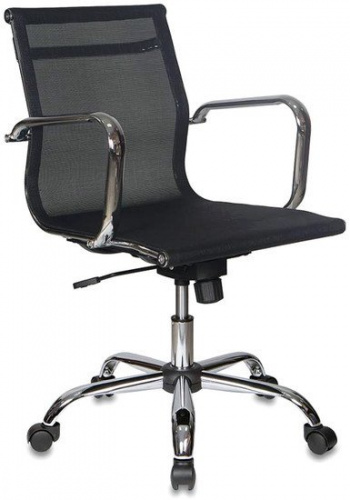 Кресло руководителя Бюрократ CH-993-LOW/M01 низкая спинка черный M01 сетка крестовина хромированная