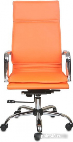 Кресло руководителя Бюрократ CH-993/orange оранжевый искусственная кожа крестовина хромированная фото 2