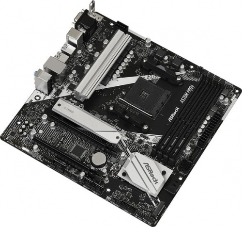 Материнская плата Asrock A520M PRO4 Soc-AM4 AMD A520 4xDDR4 mATX AC`97 8ch(7.1) GbLAN RAID+VGA+HDMI+DP фото 2