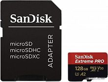 Купить Флеш карта microSDXC 128Gb Class10 Sandisk SDSQXCY-128G-GN6MA Extreme Pro + adapter в Липецке
