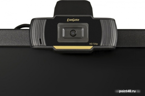 Купить Веб-камера ExeGate GoldenEye C270 HD (матрица 1/3  1 Мп, 1280х720, 720P, USB, микрофон с шумоподавлением, универсальное крепление, кабель 1,5 м, Win Vista/7/8/10, Mac OS, черная) в Липецке фото 2