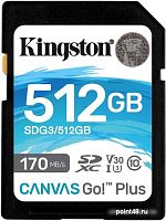 Купить Флеш карта SDXC 512Gb Class10 Kingston SDG3/512GB Canvas Go! Plus w/o adapter в Липецке