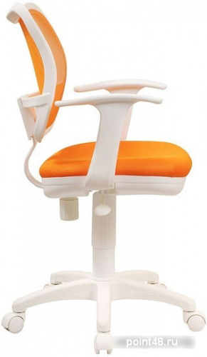 Кресло Бюрократ CH-W797/OR/TW-96-1 спинка сетка оранжевый сиденье оранжевый TW-96-1 колеса белый/оранжевый (пластик белый) фото 3
