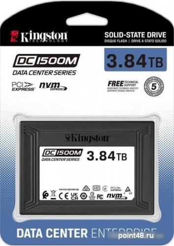 Накопитель SSD Kingston PCI-E 3.0 3.75Tb SEDC1500M/3840G DC1500M 2.5  1.6 DWPD фото 3
